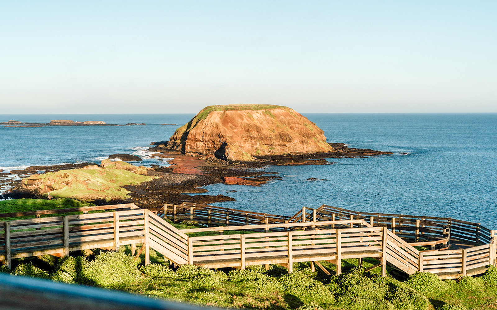 Boardwalk overlooking the ocean at Phillip Island, Australia.