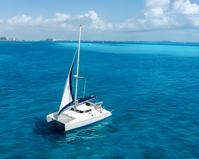 Private Isla Mujeres Catamaran Tour with Open Bar, Snorkelling and Buffet (10+ Guests)