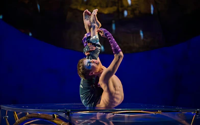 Contortionist performing in Cirque du Soleil's Luzia show.