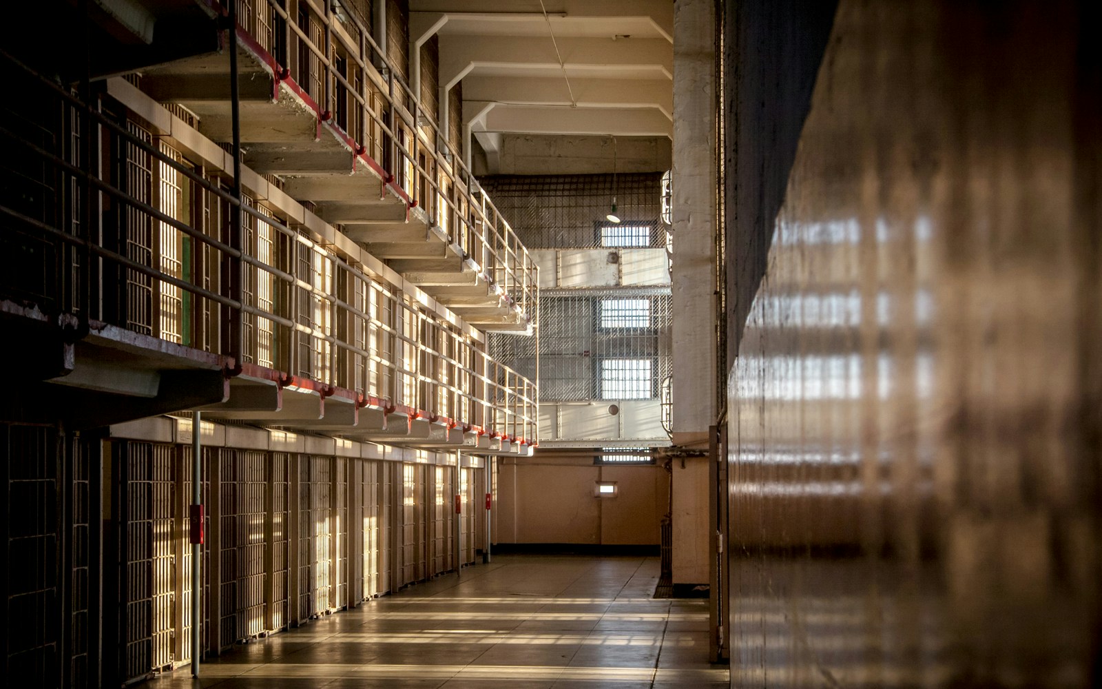 The main cell at Alcatraz Island in San Francisco Bay, part of guided tour experience.