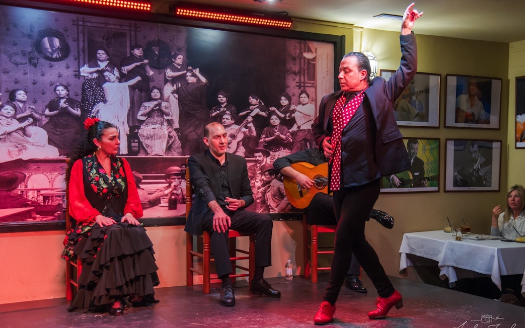 Flamenco dancers performing at Tablao La Cantaora, Seville.