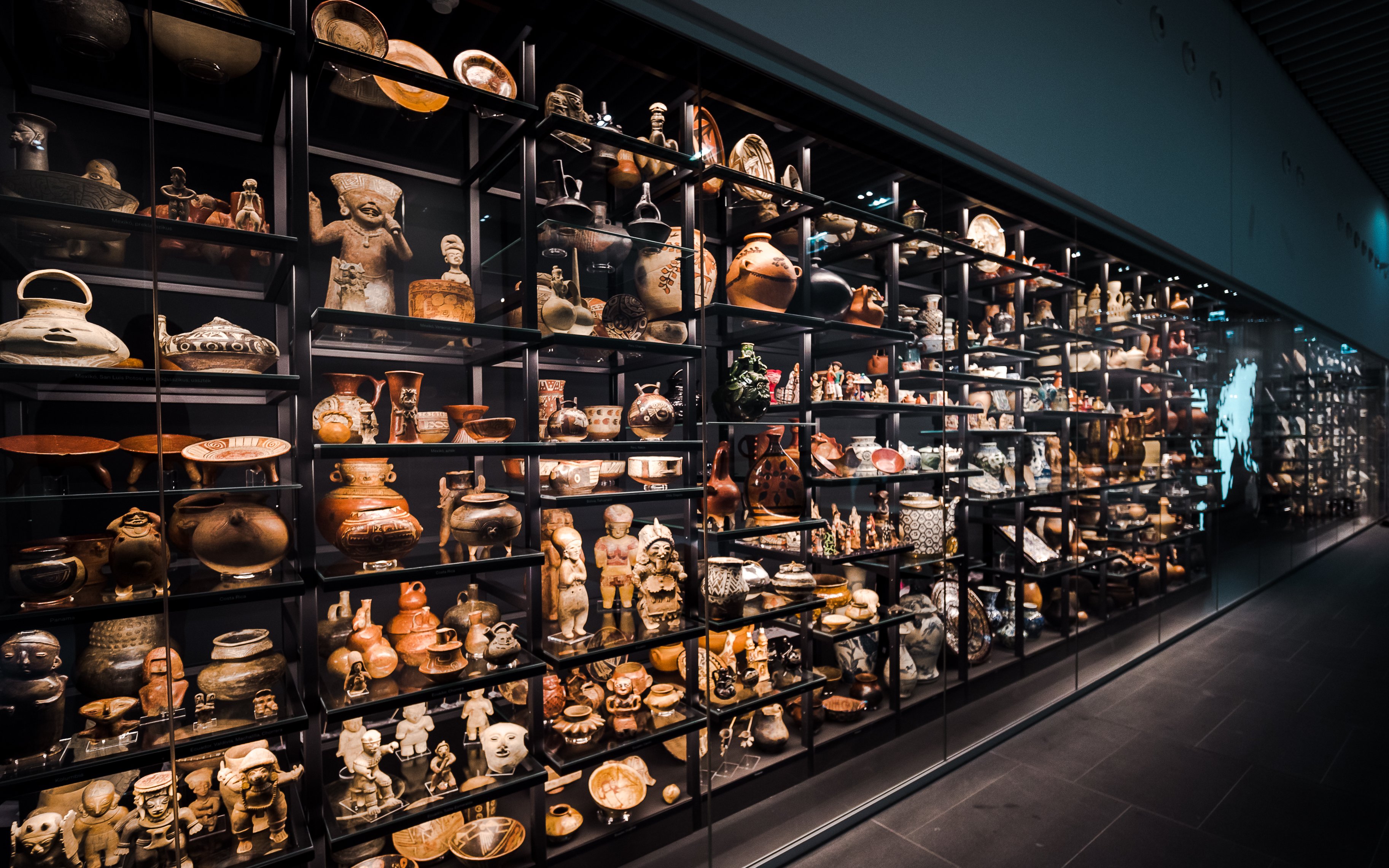 Artifacts display at Museum of Ethnography, Budapest exhibition.