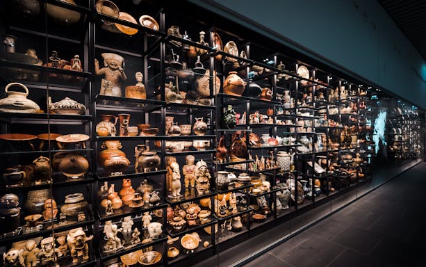 Artifacts display at Museum of Ethnography, Budapest exhibition.