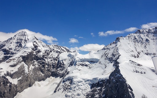 Swiss Alps view from a private helicopter scenic flight.