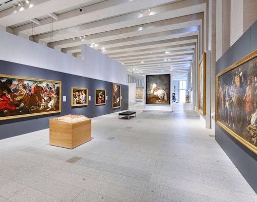 Royal Collections Gallery Madrid art collection with visitors viewing paintings