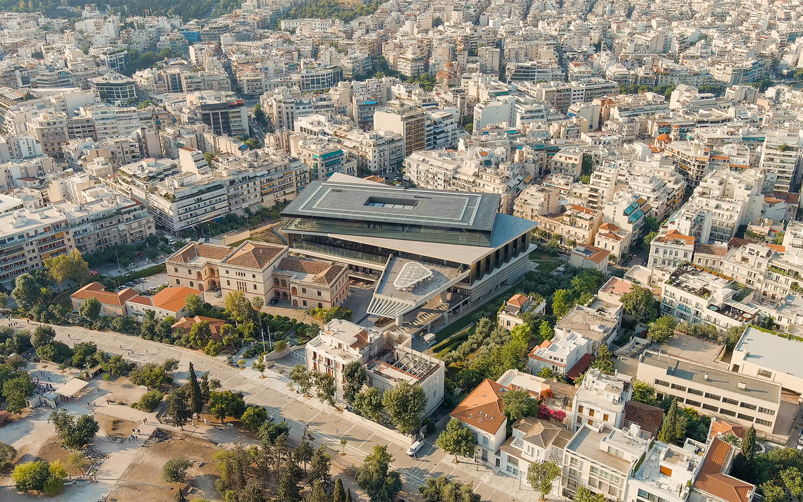 Aerial view of the Acropolis Museum