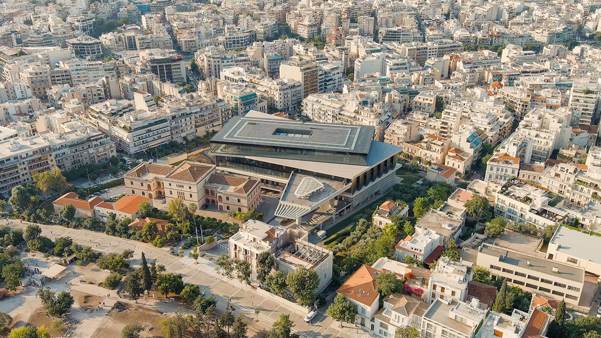 Aerial view of the Acropolis Museum