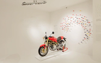 Ducati motorcycle display at Ducati Museum, Bologna.