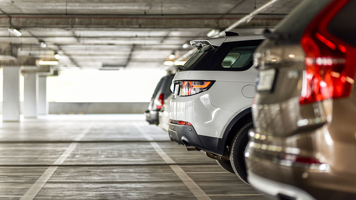 Parking area at AquaVera Water Park with several parked cars.