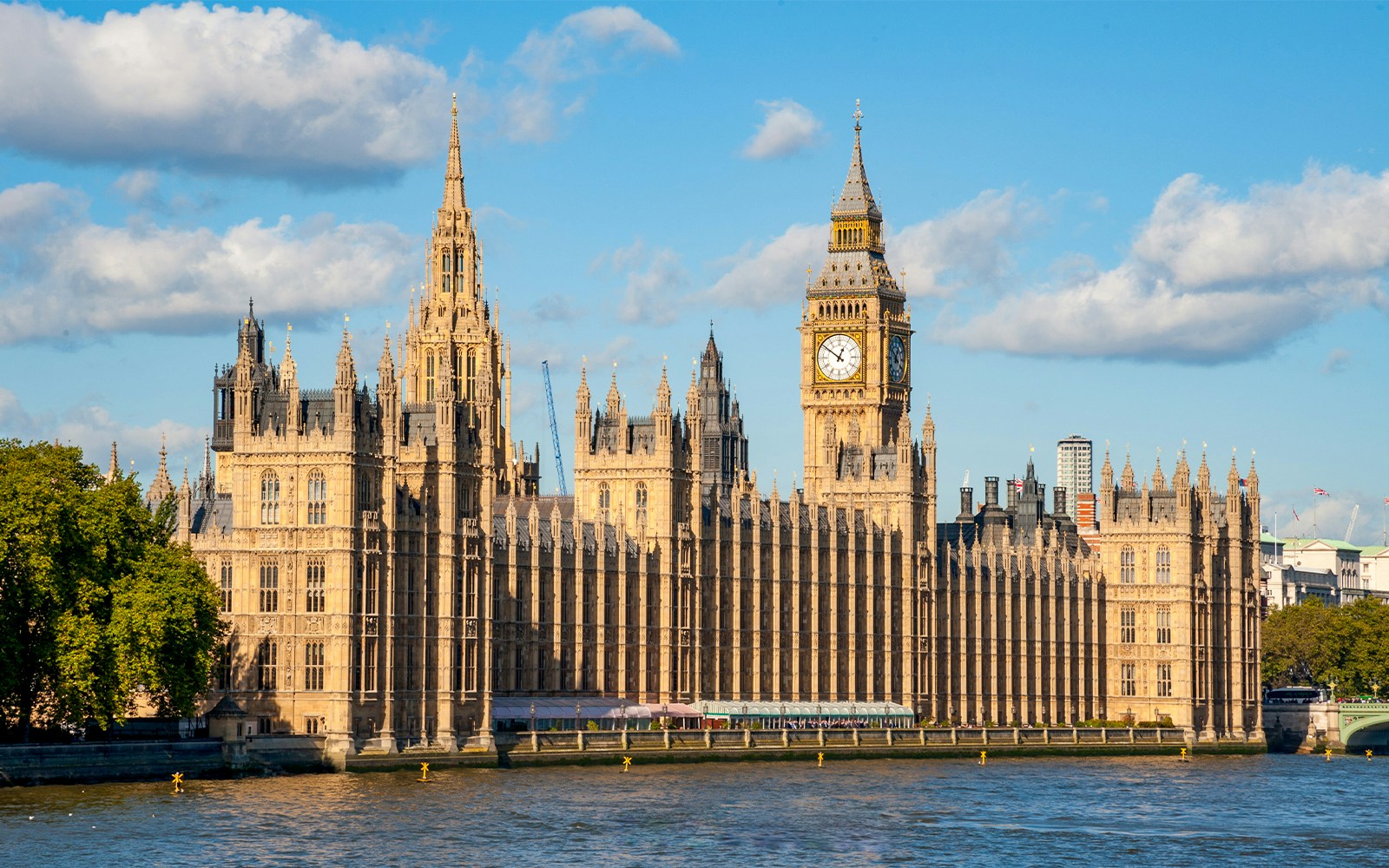 Houses of Parliament and Big Ben by the River Thames in London, UK.