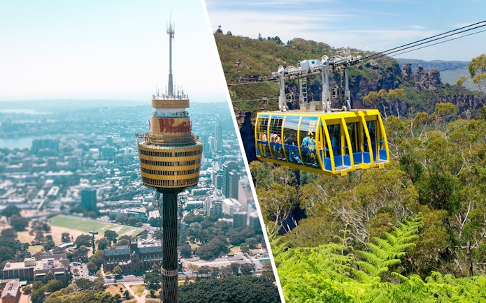Sydney Tower Eye and cable car in Blue Mountains, part of Sydney Multi Attraction Pass.