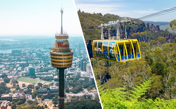 Sydney Tower Eye and cable car in Blue Mountains, part of Sydney Multi Attraction Pass.