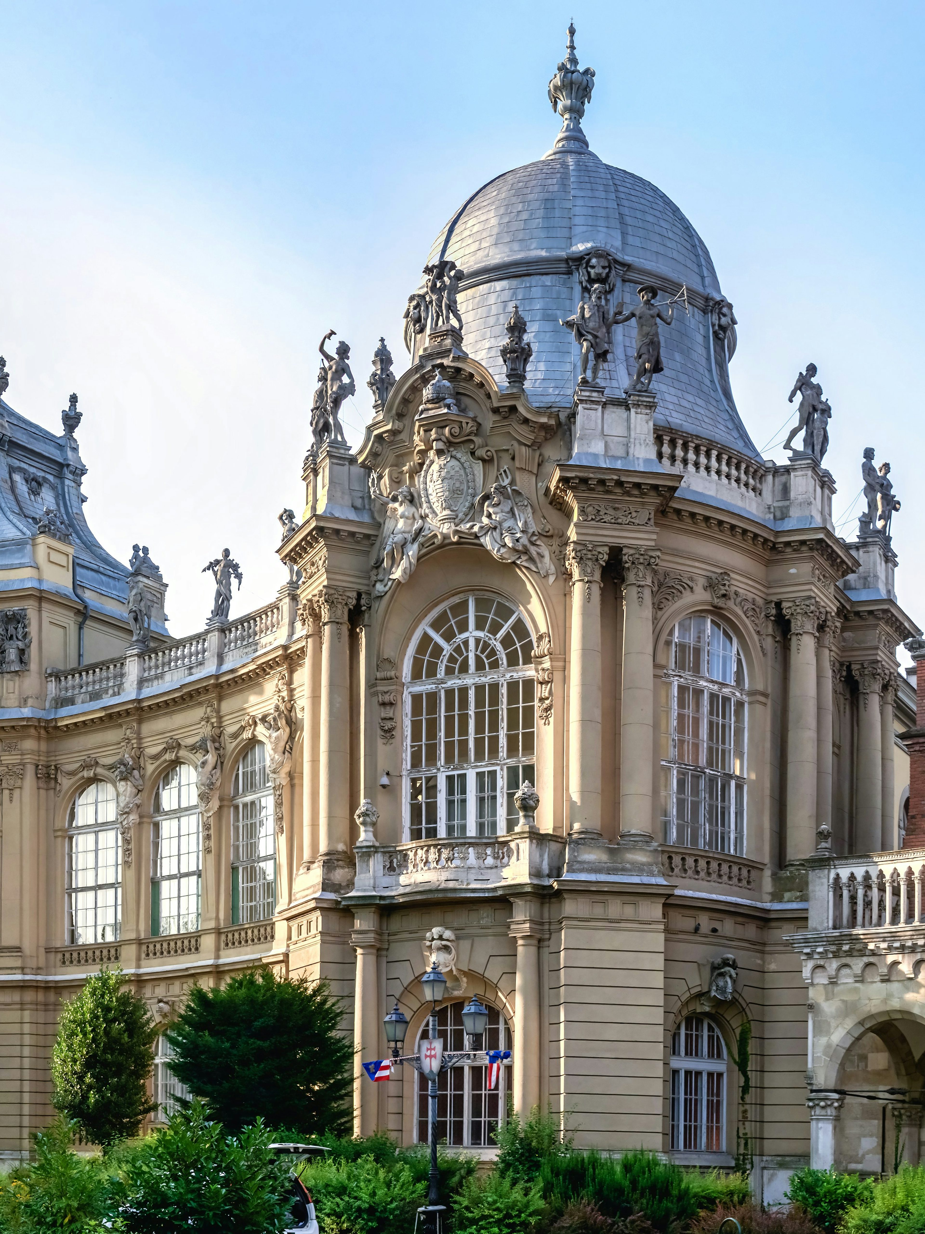 Vajdahunyad Castle museum exterior in Budapest, Hungary.