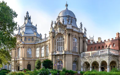 Vajdahunyad Castle museum exterior in Budapest, Hungary.