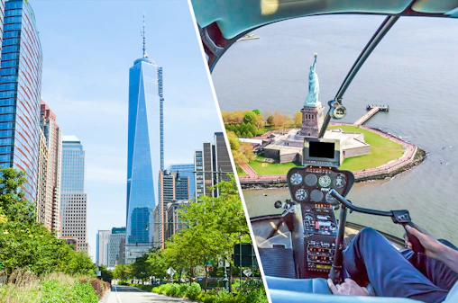 Combideal: tickets voor het One Wold Observatory en standaard helikoptervlucht boven NYC van 15 minuten