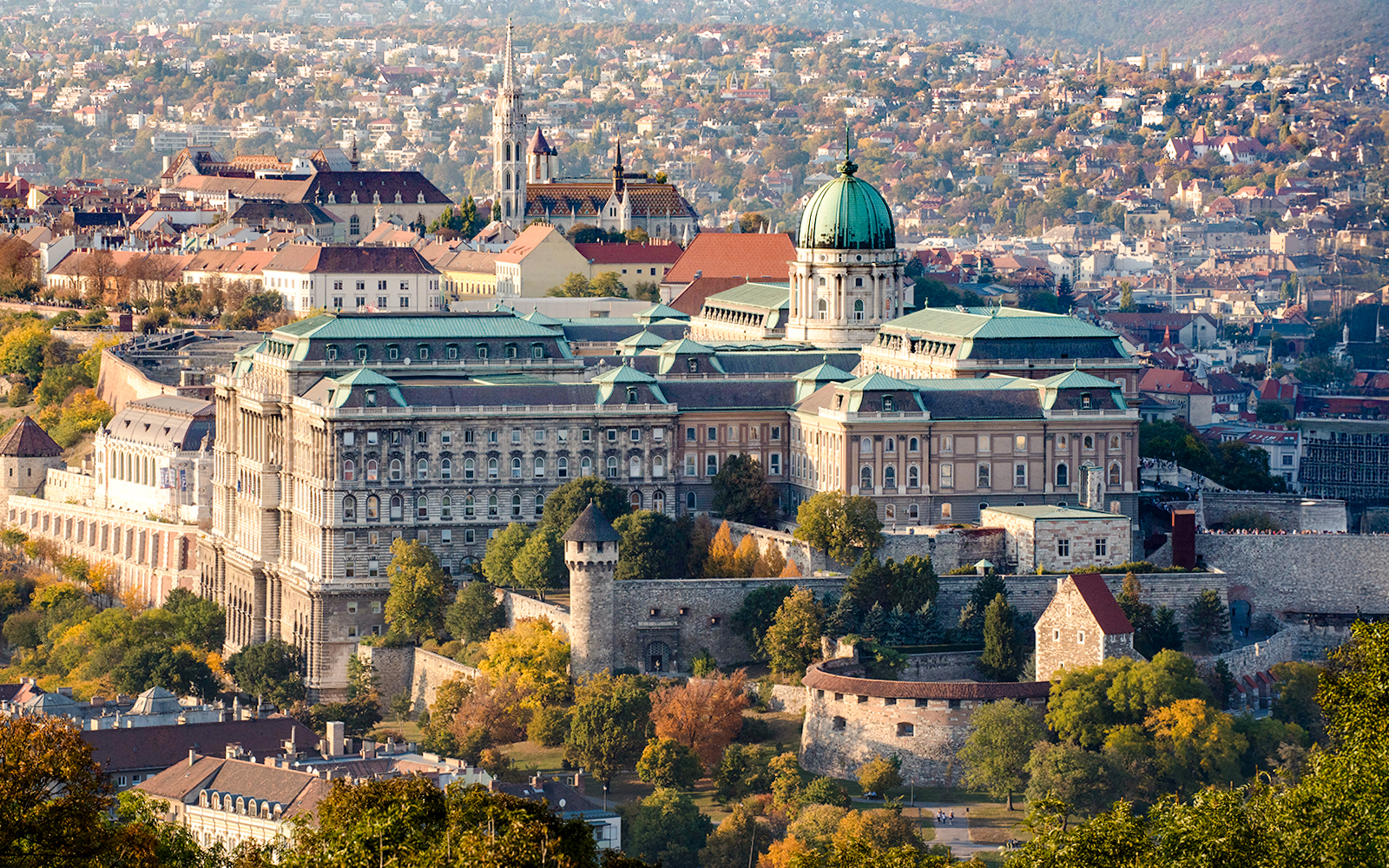 Buda Castle view from Gellért Hill on Grand City Tour with Parliament visit in Budapest.