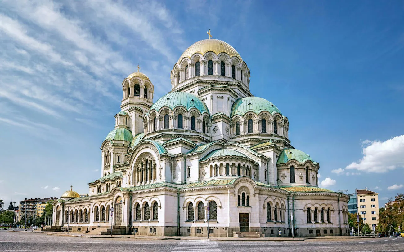Alexander Nevsky Cathedral in Sofia, Bulgaria, featured in a self-guided city exploration game.
