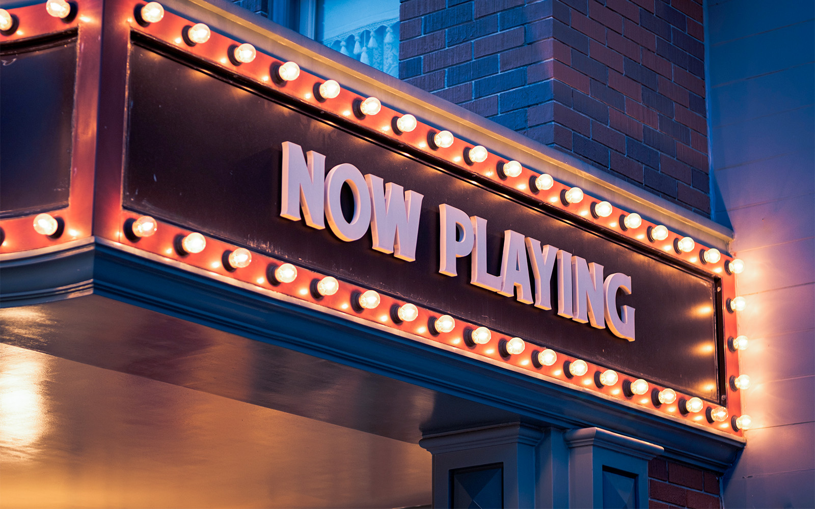Now Playing Off-Broadway sign