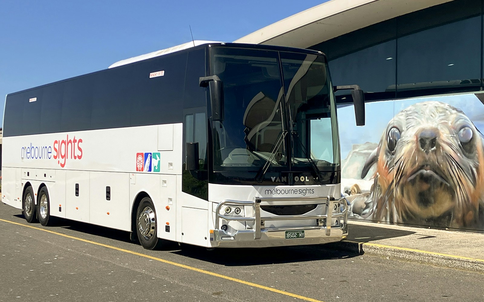 Tour bus for Phillip Island Penguin Parade express tour from Melbourne.