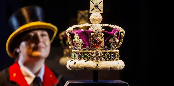 Crown jewels on display at the Tower of London.