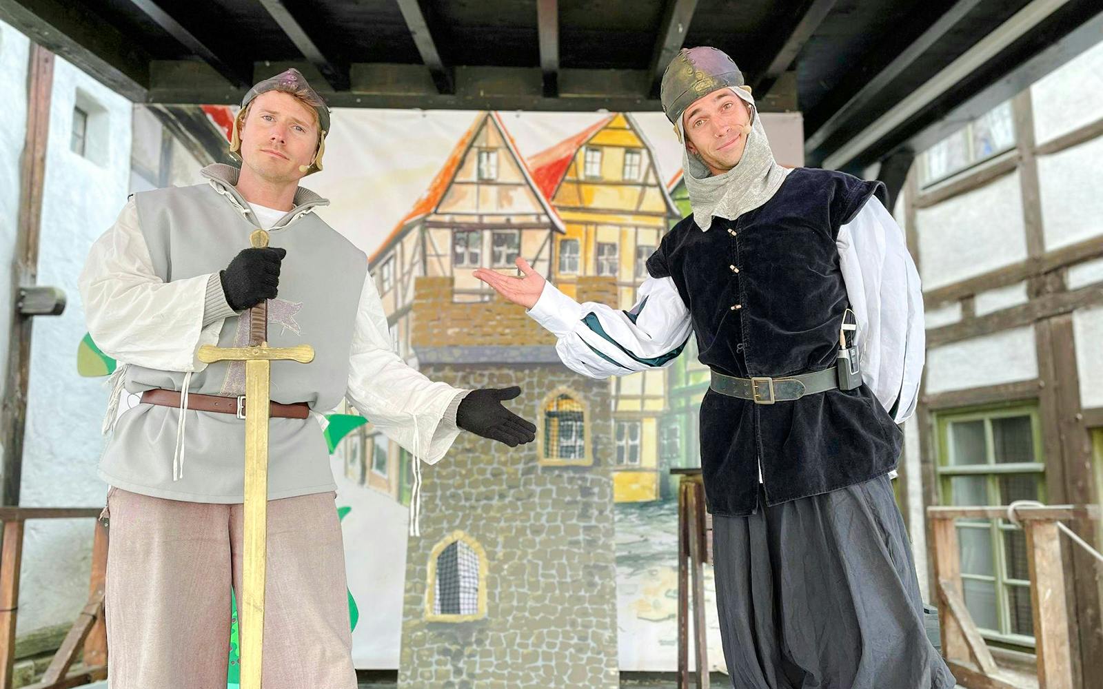 Knights in costume performing at BELANTIS Adventure Park.