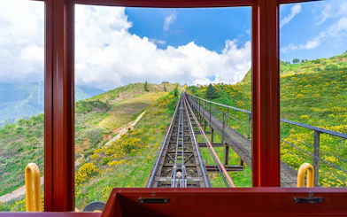 View from train ascending Fansipan Mountain at Sun World Fansipan Legend, Vietnam.