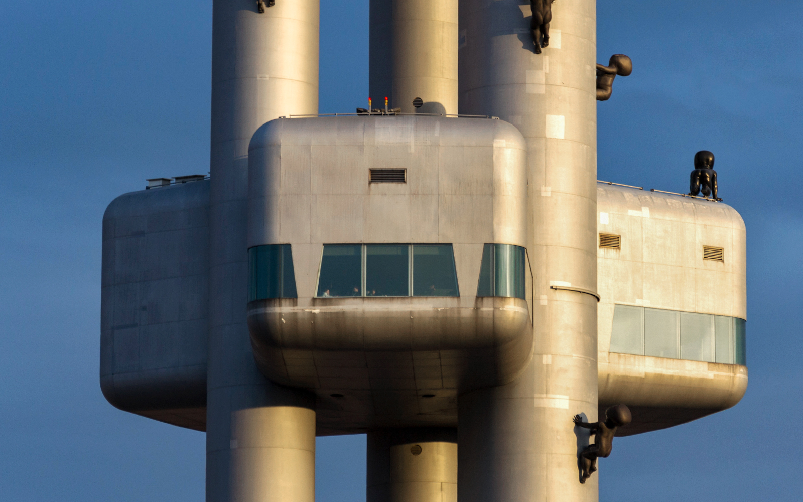 Futuristic architecture of Zizkov Television Tower