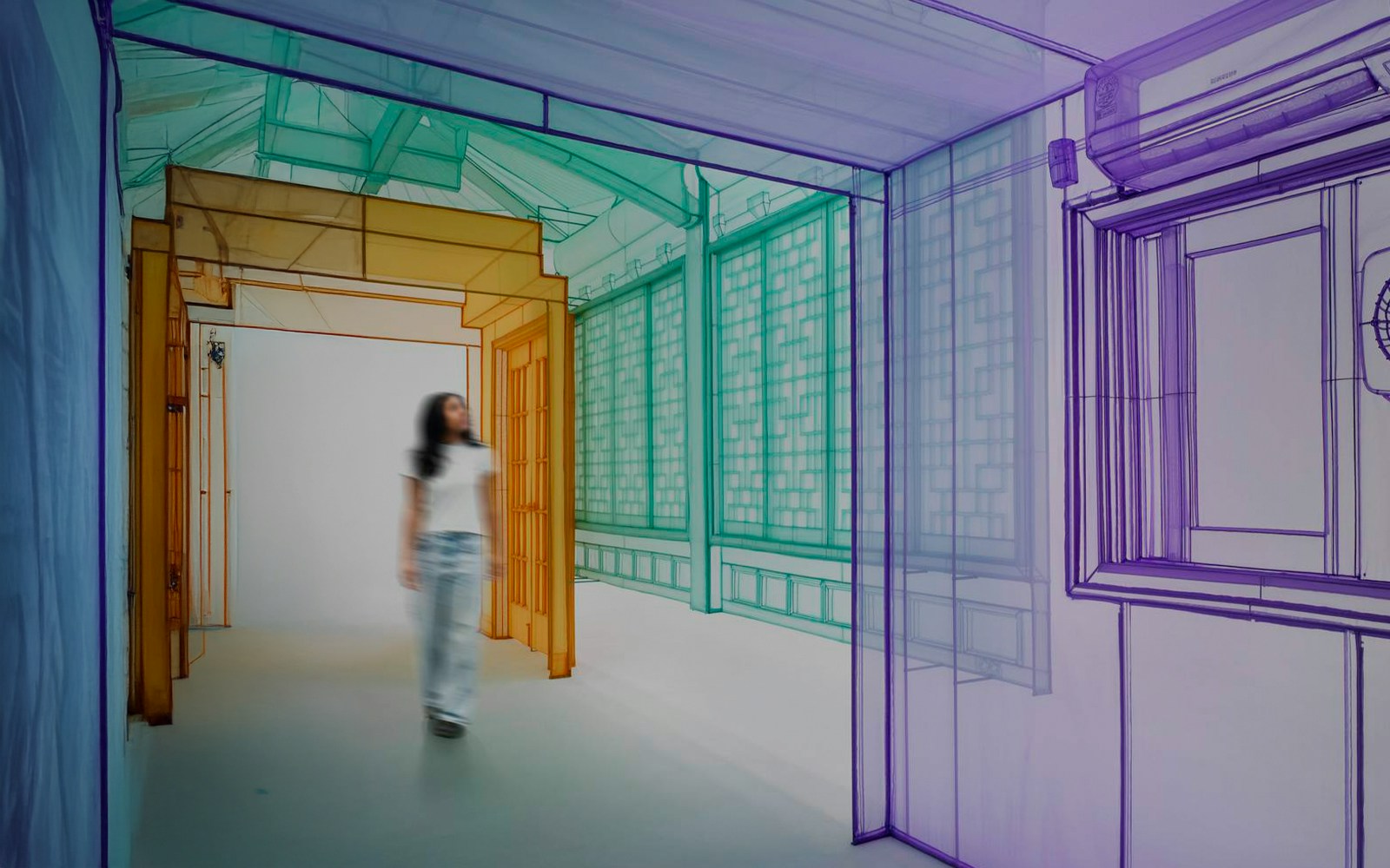 Do Ho Suh's "Walk The House" installation at Tate Modern's Genesis Exhibition.