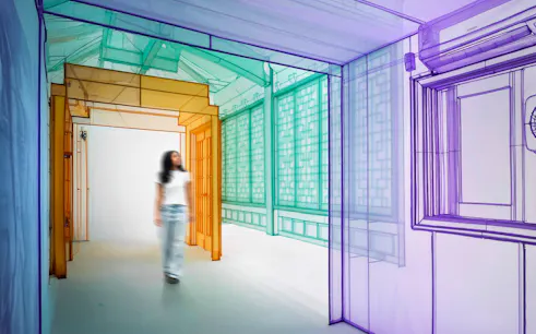 Do Ho Suh's "Walk The House" installation at Tate Modern's Genesis Exhibition.