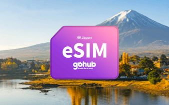 Gohub Japan eSIM with Mount Fuji in the background.