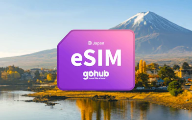 Gohub Japan eSIM with Mount Fuji in the background.