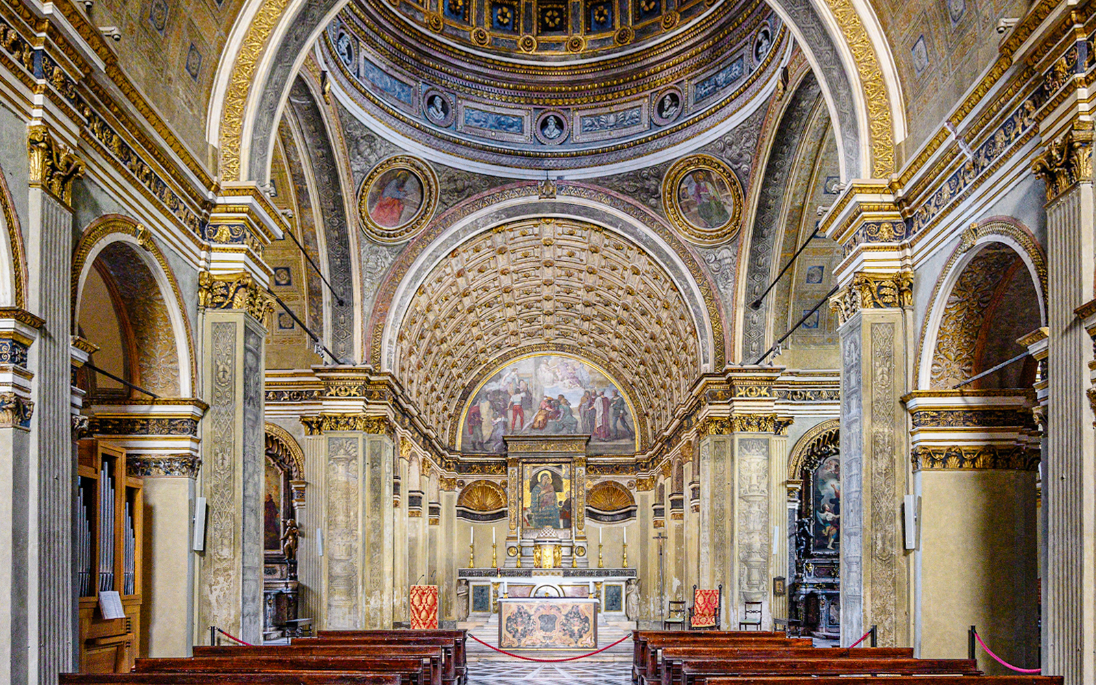 Frescos inside Church of Santa Maria presso San Satiro, Milan.