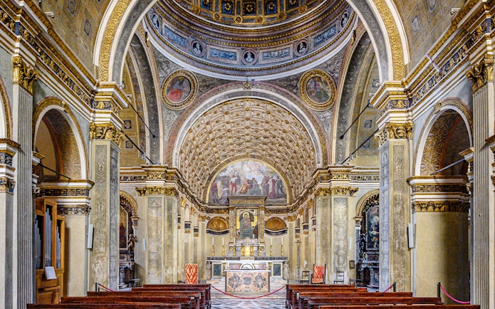 Frescos inside Church of Santa Maria presso San Satiro, Milan.