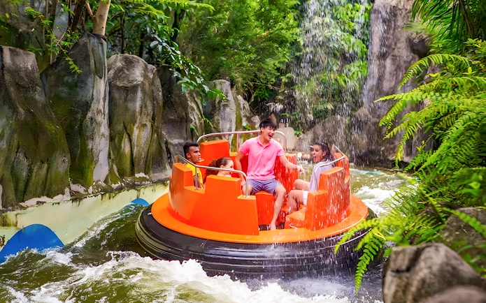 Visitors enjoying a water ride at Sunway Lagoon Theme Park.