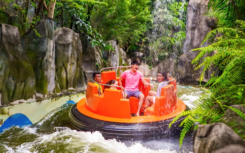 Visitors enjoying a water ride at Sunway Lagoon Theme Park.