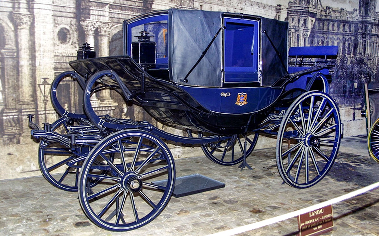 Historic carriage at Château of Vaux-le-Vicomte Carriage Museum, France.