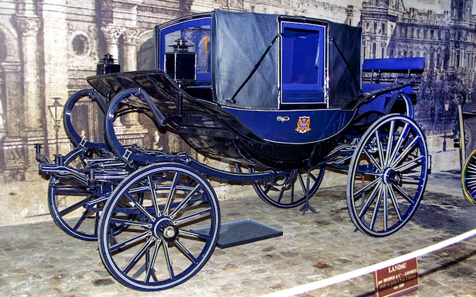 Historic carriage at Château of Vaux-le-Vicomte Carriage Museum, France.