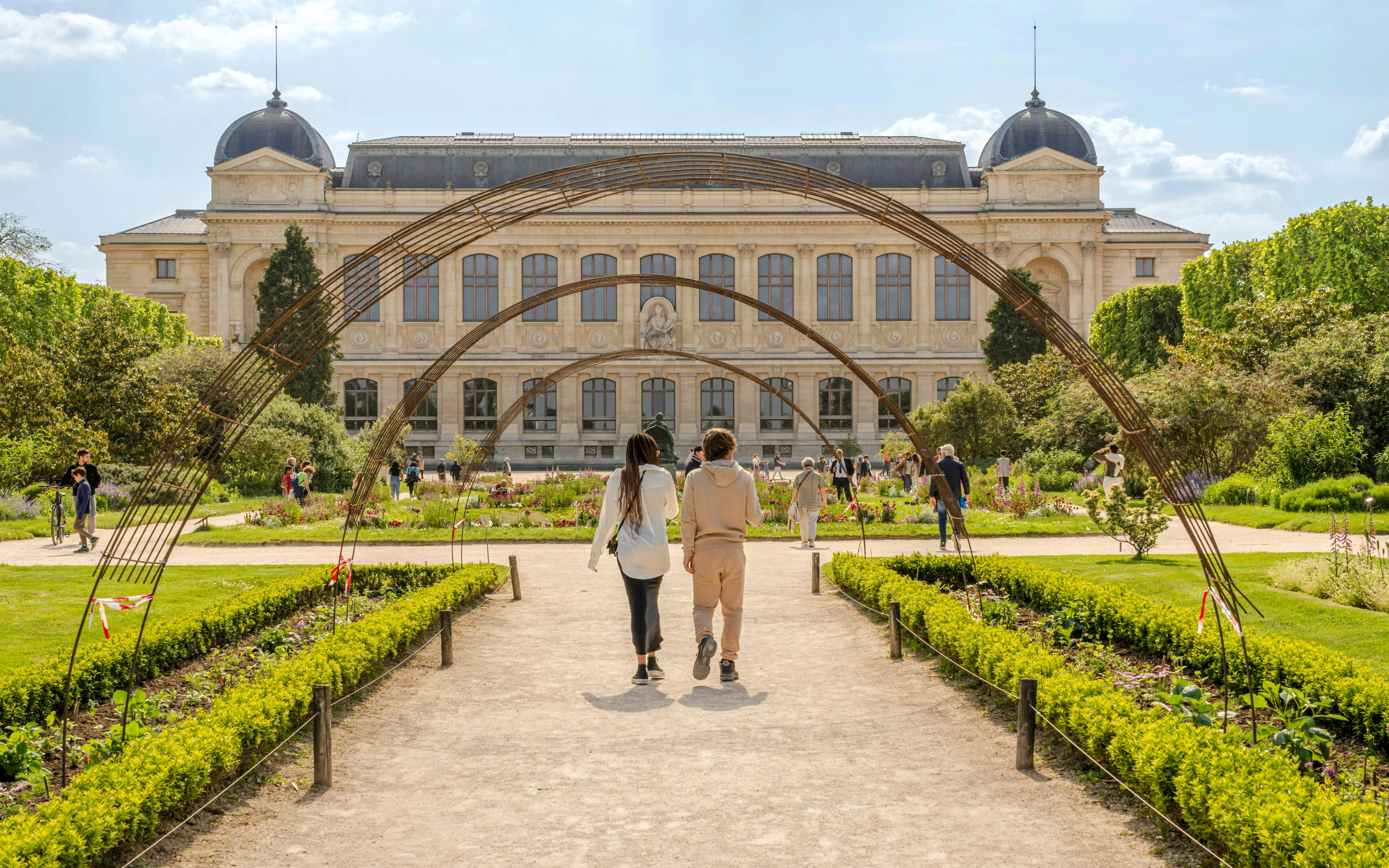 Botanical Garden path leading to the Great Evolution Gallery in Paris, France.