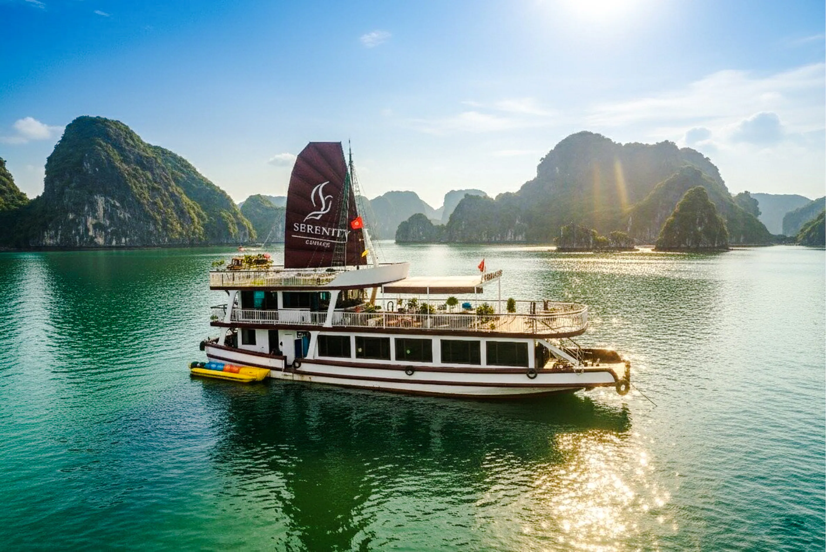 Hanoi to Lan Ha Bay: Serenity Grandeur Luxury Day Cruise with Sunset Tea