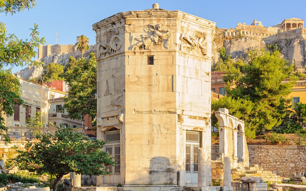 Tower of the Winds at the Agora archaeological site in Athens, Greece.