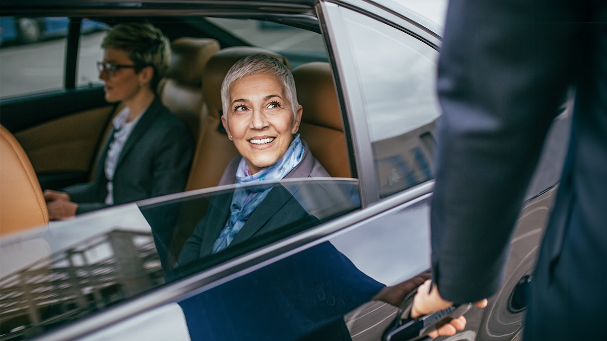 Passenger in car during private transfer from Mallorca Airport