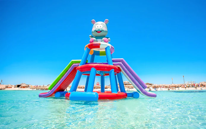 Inflatable water slide at Orange Bay, Giftun Island, Hurghada.