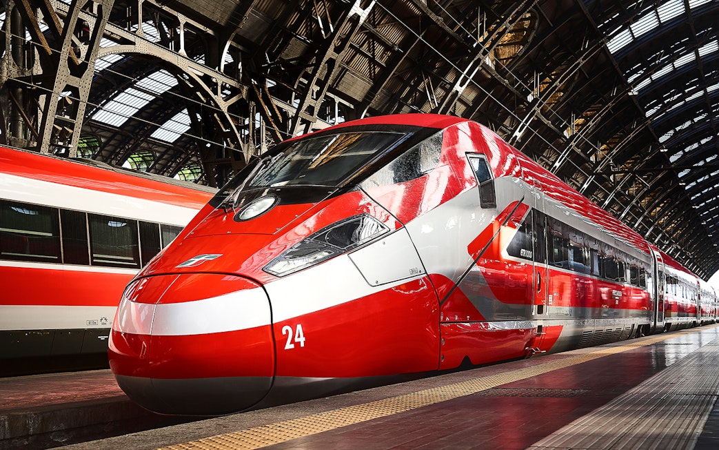 High-speed train at Firenze Santa Maria Novella Station bound for Rome Termini.