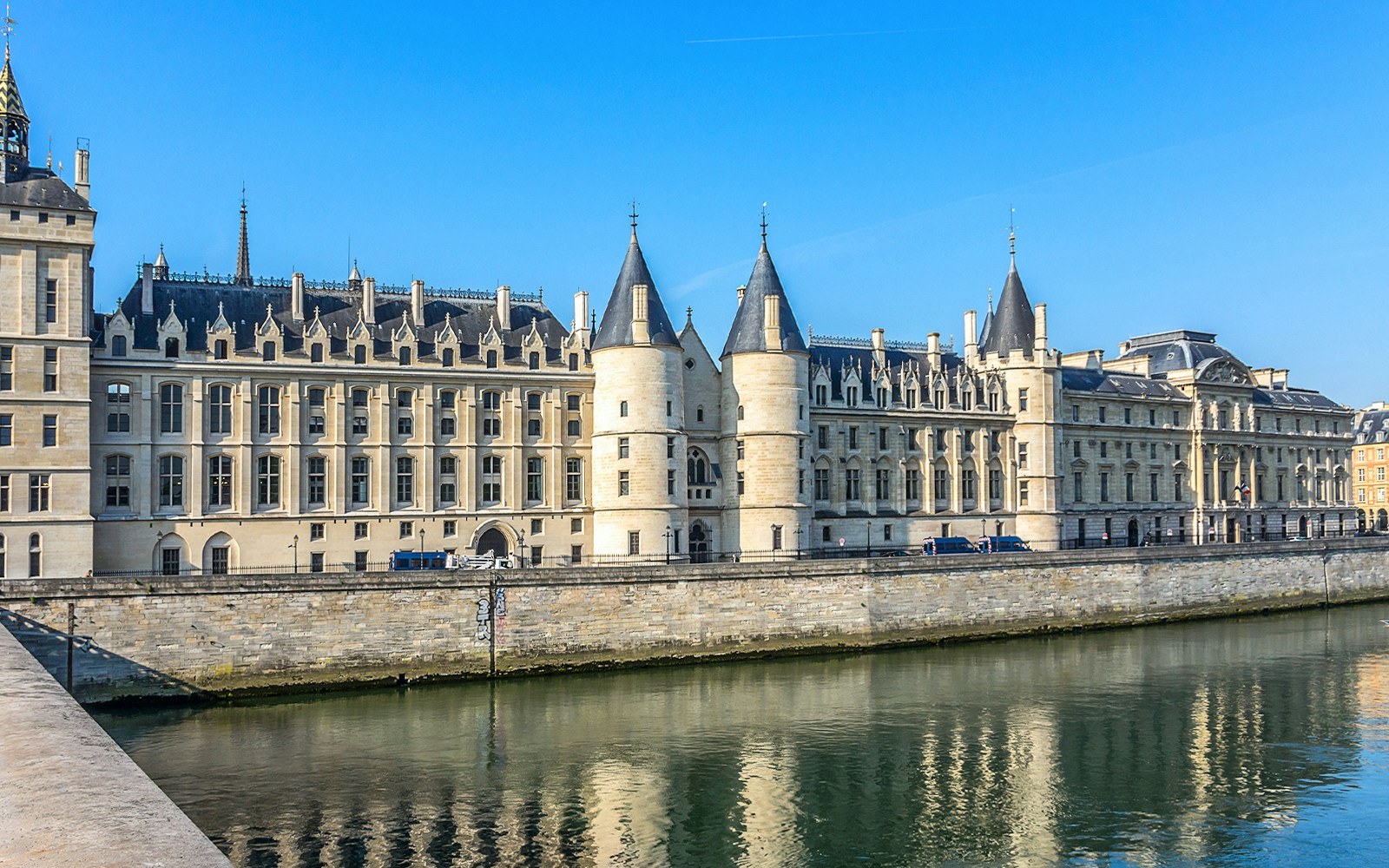 Conciergerie Paris historic building along the Seine River.