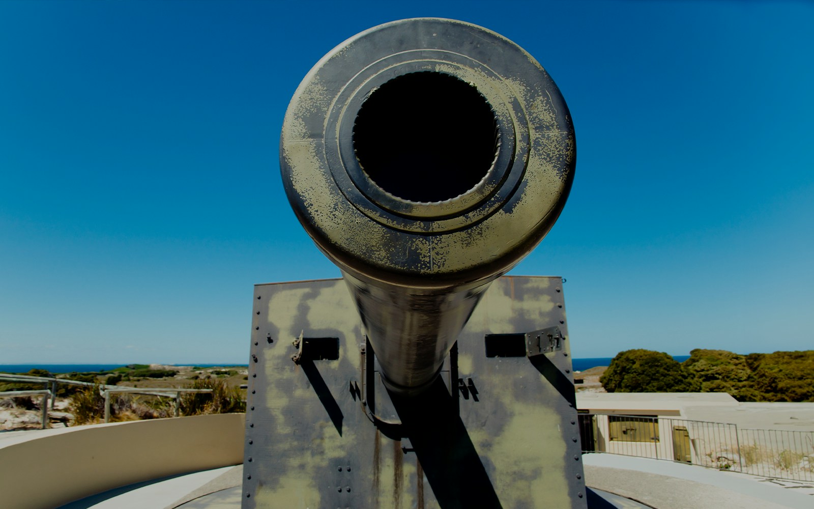 Rottnest Island coastal gun with ocean view in Fremantle, Australia.