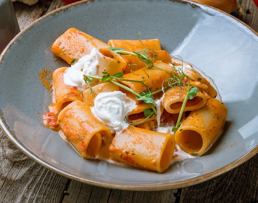 paccheri pasta with squid
