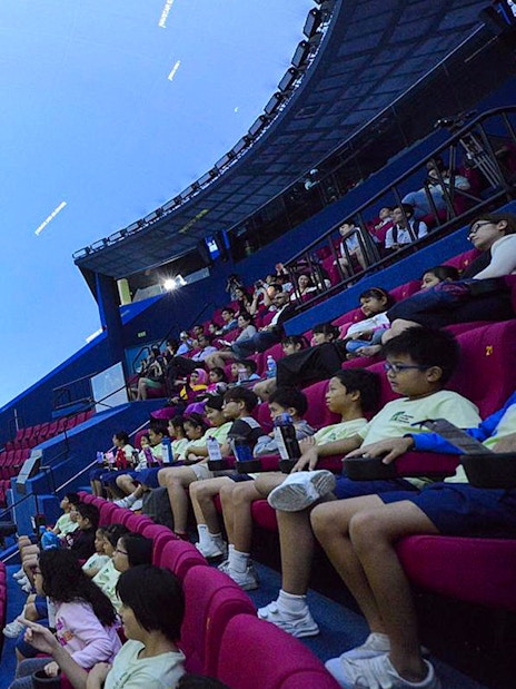 Visitors watching a planetarium show at Science Centre Singapore.