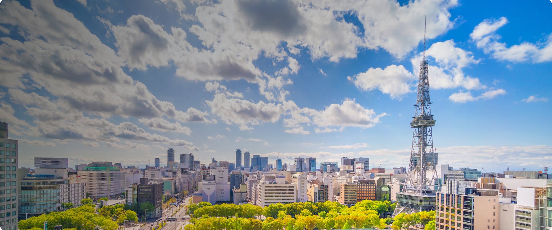 Skyline of Nagoya with Nagoya TV Tower and cityscape.
