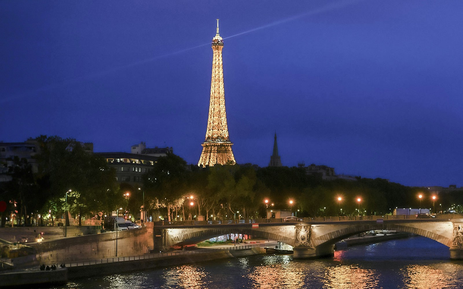 Eiffel Tower and Seine River Cruise at night