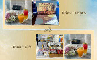 Drinks with flowers and gifts at Lotte Hanoi Sky Chill 3, Dubai.
